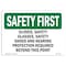 Signmission OSHA Sign, Gloves Glasses Shoes And, 18in X 12in Aluminum, 18" W, 12" H, Landscape OS-SF-A-1218-L-10630 - alternate 1